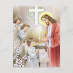 First Holy Communion girl Postcard