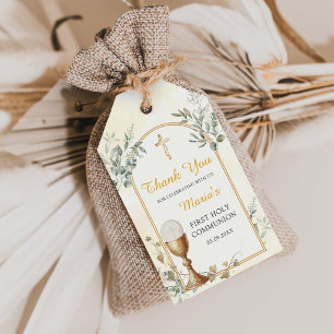 First Holy Communion Gold Cross Gift Tags