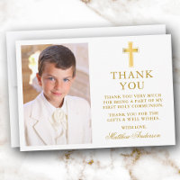 First Holy Communion Gold Cross Photo