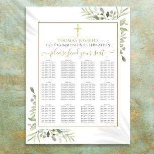 First Holy Communion Greenery Gold Seating Chart