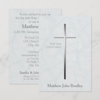 First Holy Communion in Blue Invitation