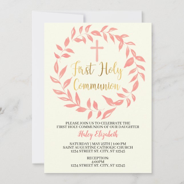 FIRST HOLY COMMUNION INVITATION (Front)