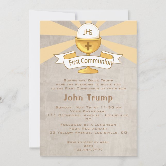 First Holy Communion Invitation (Front)
