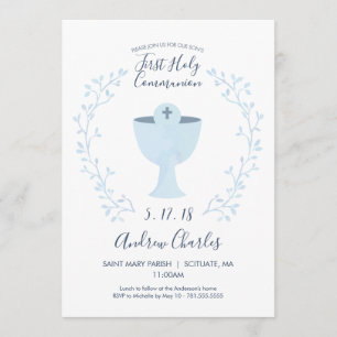First Holy Communion Invitation - Boy Invite