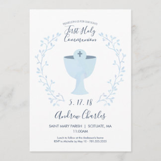First Holy Communion Invitation - Boy Invite