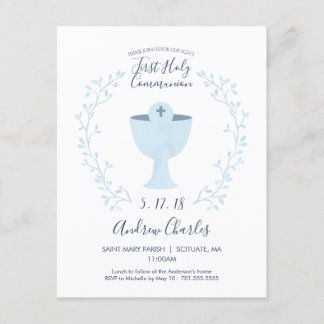 First Holy Communion Invitation - Boy Invite
