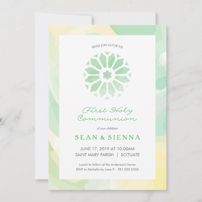 First Holy Communion Invitation, Girl And/Or Boy Invitation (Front)