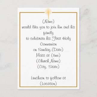 First Holy Communion Invitation Postcard
