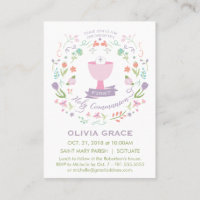 First Holy Communion Invitation, Prayer Card