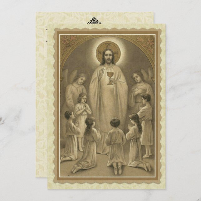 FIRST HOLY COMMUNION JESUS CHILDREN HOLY CARD (Front/Back)