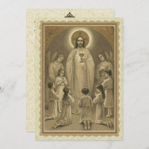 FIRST HOLY COMMUNION JESUS CHILDREN REMEMBRANCE INVITATION