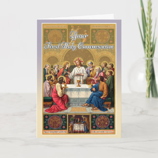First Holy Communion Last Supper Imagery Card