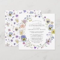 First Holy Communion Lilac & Blue Floral Girl