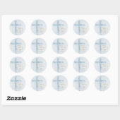 First Holy Communion modern blue watercolor  Classic Round Sticker (Sheet)