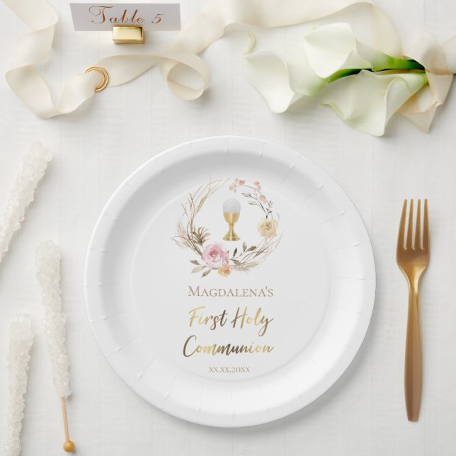 First Holy Communion Paper Plate (Wedding)