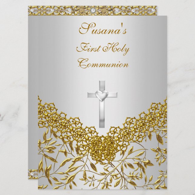 First Holy Communion Party Invitation (Front/Back)