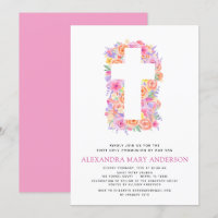 First Holy Communion Pastel Floral Pink
