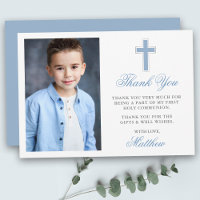 First Holy Communion Photo Light Blue