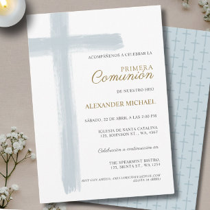 First Holy Communion Primera Comunion Spanish Boy Invitation