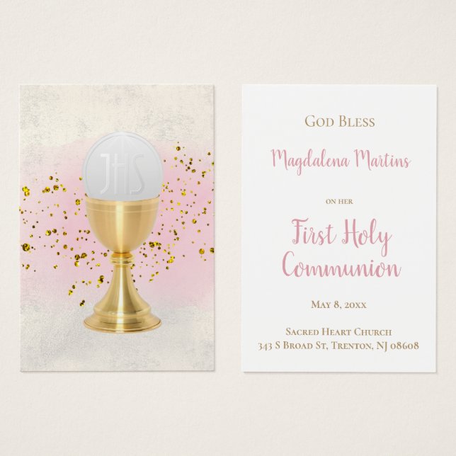 First Holy Communion remembrance card (Front & Back)