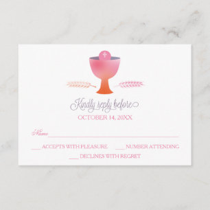 First Holy Communion RSVP Reply Card - Girl's