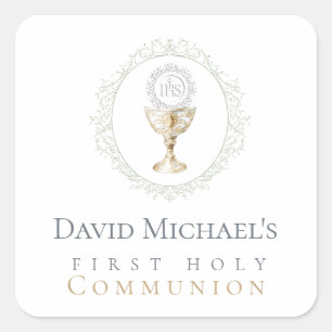 First Holy Communion Square Sticker