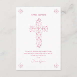 First Holy Communion Thank You Card - Custom Note