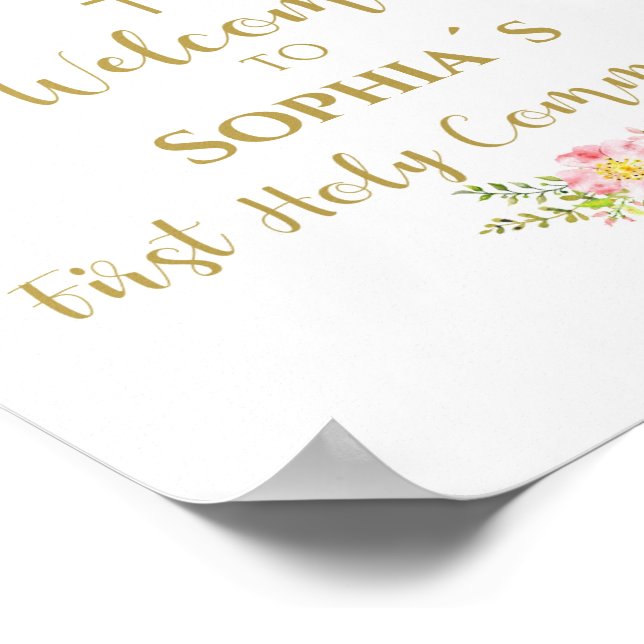 First holy communion welcome sign girl (Corner)