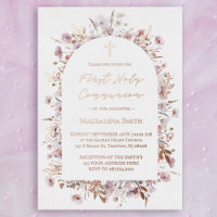 First Holy Communion wildflowers silver
