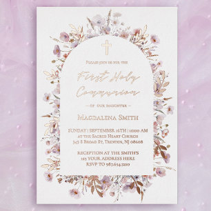 First Holy Communion wildflowers silver