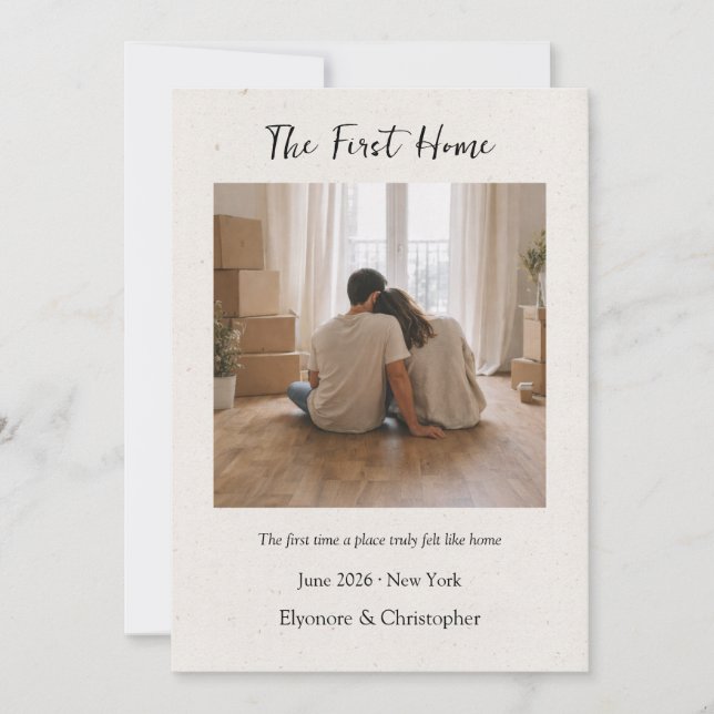 First Home Personalized Housewarming Keepsake Card (Front)
