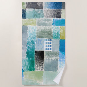 First house in a settlement - Paul Klee - Abstract Beach Towel