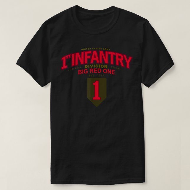 First Infantry Division - Big Red One, Fort Riley  T-Shirt (Design Front)
