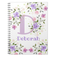 First Initial Plus Name Deborah with Flowers
