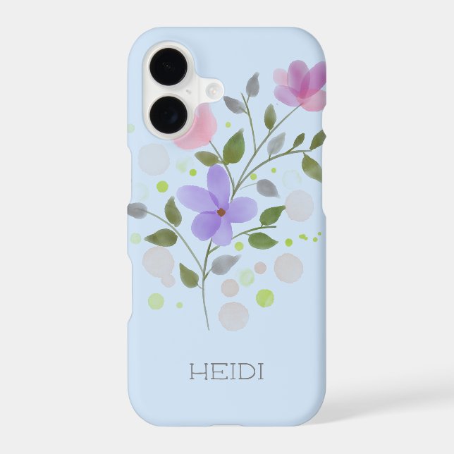 First Initial Plus Name Heidi with Flowers (Back)