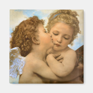 First Kiss (angel detail) by Bouguereau Magnet