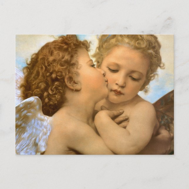 First Kiss (angel detail) by Bouguereau Postcard (Front)
