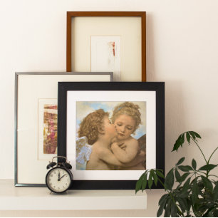 First Kiss (angel detail) by Bouguereau Poster