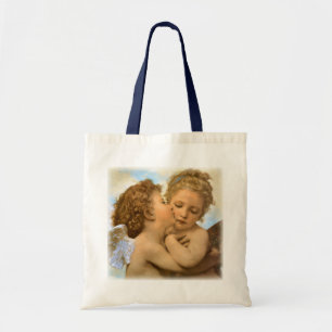 First Kiss (angel detail) by Bouguereau Tote Bag