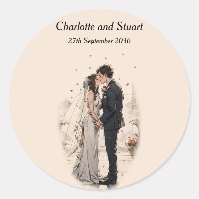 First Kiss Classic Round Sticker (Front)