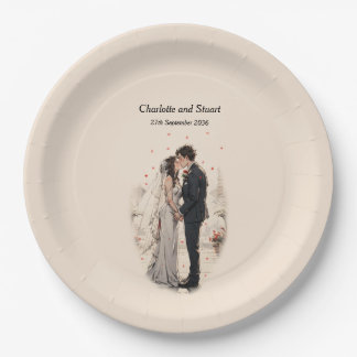 First Kiss Paper Plate