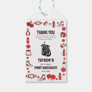 First Knockout Boxing 1st Birthday – Fun Kids Gift Tags