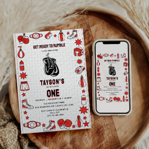 First Knockout Boxing 1st Birthday – Fun Kids Part Invitation