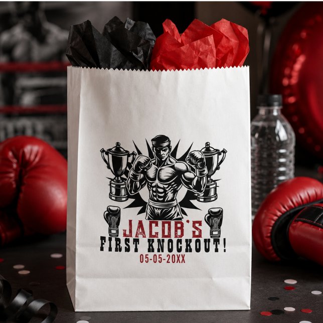 First Knockout Boxing Birthday Party Favour Bags (First Knockout Boxing Birthday Party Favor Bag)