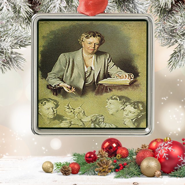 First Lady Anna Eleanor Roosevelt Metal Tree Decoration (First Lady Anna Eleanor Roosevelt Metal Ornament)