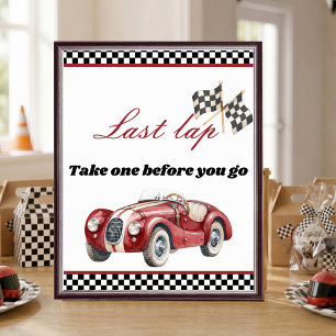 First Lap Around the Track Favour Table Sign