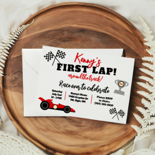 First Lap Around the Track, Kids' Birthday Party Invitation