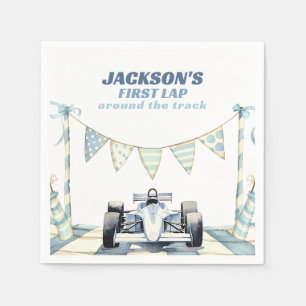 First Lap Around The Track Race Car 1st Birthday Napkin