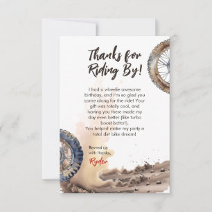 First Lap Little Racer Birthday Thank You Card
