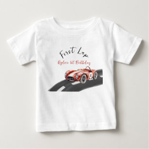 First Lap Race Car 1st Birthday  Baby T-Shirt